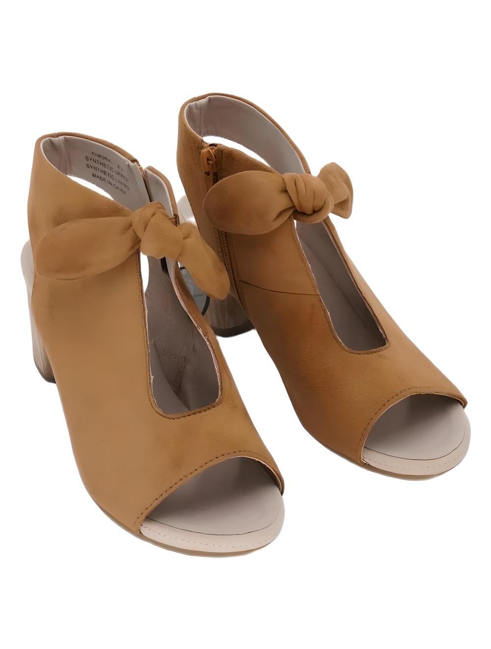 GC Shoes Kimora Knot Detail Tan Faux Suede Sandals Size 8.5M